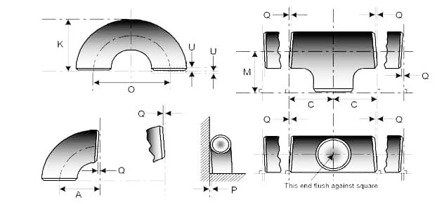 Seamless Fittings Dimensions