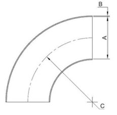 Long Radius 1.5D Elbow Dimensions