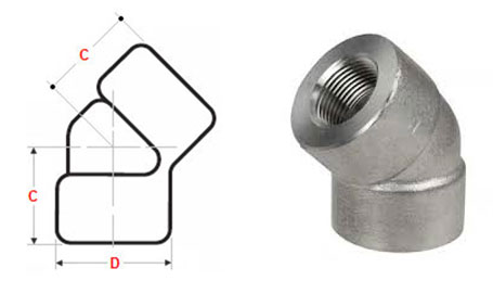 45 Degree Threaded Elbow Dimensions