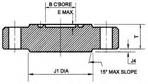 2000PSI (13.8MPA) type 6BX Blind API 6A Flange Dimensions