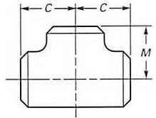 ASME B16.9 Reducing Tee Dimensions