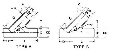 ASME B16.9 Lateral Tee Dimensions