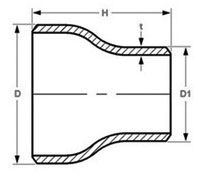 ASME B16.9 Concentric Reducer Dimensions