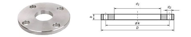 PN16 Plate Flange Dimensions