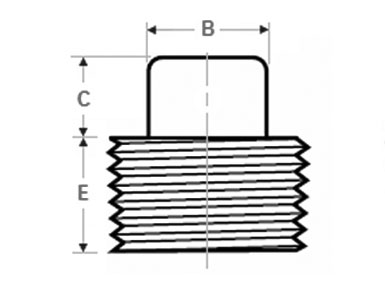 Threaded Square Head Plug Dimensions